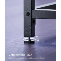 Vasagle skrivebord, lille computerbord, skrivebord, 60 x 120 x 75 cm, metalram, sort