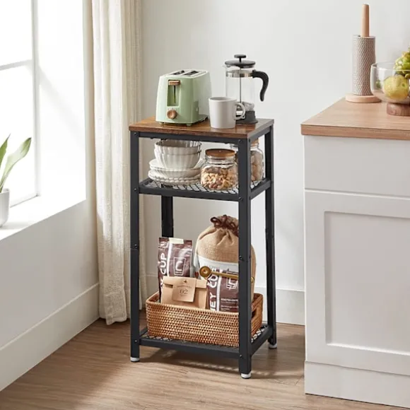Vasagle vintage sidebord, sidebord med 2 mesh enkel montering