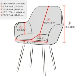 Vaskbar Stolebeskytter, Vandtæt i Kortere Perioder med Stretch Fit Design, Stretch Armlænsstol Betræk til Spisestue Banket og Hjemmebrug