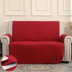 Vendbar sofabetræk 1-4 personers sofa, 6 farver at vælge imellem 2 Seats - 110cm Red