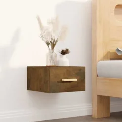 Væghængt natbord - Eksklusivt Hus - Røget eg - 35 x 35 x 20 cm - Sæt af 2 Røget eg
