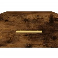 Væghængt natbord - Eksklusivt hjem - Røget eg - Fugtbestandigt ingeniørtræ - 35x35x20 cm Røget eg
