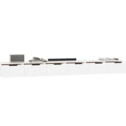Væghængt skab - Eksklusivt hjem - 2 stk - Ingeniørtræ - Hvid - 102 x 30 x 20 cm Vit