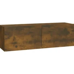 Væghængt TV-møbel - Eksklusiv Hus - 4 stk - røgfyldt eg - 100 x 30 x 30 cm rökt ek