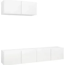 Væghængt TV-møbel - Eksklusivt hjem - Mat hvid - Ingeniørtræ - 80 x 30 x 30 cm Matt vit