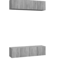 Væghængt TV-møbel - Maison Exclusive - Sonoma grå - Sæt 4 - 60x30x30 cm sonoma grå
