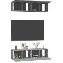 Væghængt TV-møbel - Maison Exclusive - Sonoma grå - Sæt 4 - 60x30x30 cm sonoma grå
