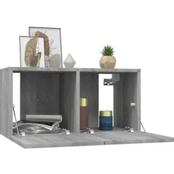 Væghængt TV-møbel - Maison Exclusive - Sonoma grå - Sæt 4 - 60x30x30 cm sonoma grå