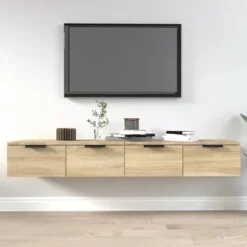 Væghængte skabe - Eksklusivt hjem - Sonoma eg - Fugtbestandigt ingeniørtræ - 68x30x20 cm (sæt af 2) Sonoma ek