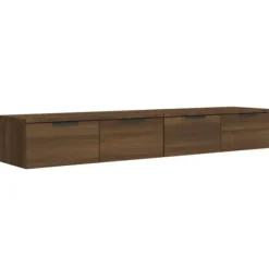 Væghængte skabe - Eksklusivt hjem - 2 stk - Mørk eg - Ingeniørtræ 68x30x20 cm Brun ek