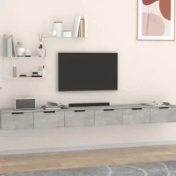 Væghængte skabe - Eksklusivt hjem - 2 dele - Beton grå - 102 x 30 x 20 cm Betonggrå