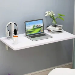 Vægmonteret Klapbord Efterårsløv Bord, Træ Klapbord, Væg White