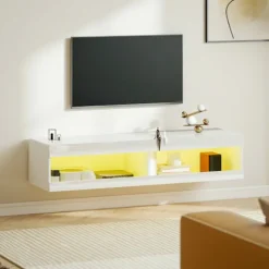 Vægmonteret TV-bord med RGB LED til 55-60 tommer TV