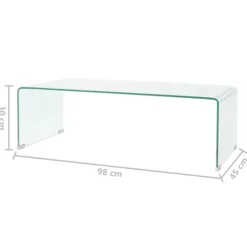 vidaXL Sofabord hærdet klart glas 100x48x33 cm