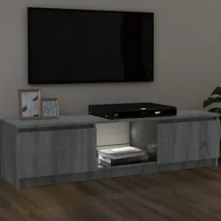 vidaXL TV-bord med LED-belysning Sonoma Grå 120x30x36 cm