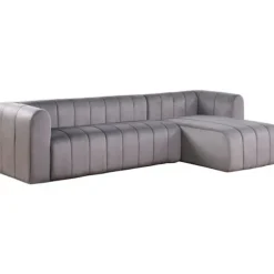 Vinkelsofa i velour "Victor Hugo" - 3 pladser - Grå Grå