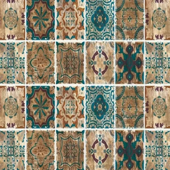 Vintage Chic Selvklæbende Vægdekorationer, Selvklæbende, Til Boligindretning, Mandala Mønster, 24 stk, 20x20 Tommer, Vandafvisende, Let At Anvende