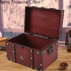 Vintage Kiste Træ Opbevaringsboks Antik Stil Stor Kiste Organizer