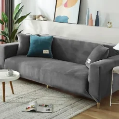 Vinterfløjlssofabetræk Kompatible med stue Elastiske møbelsofabetræk Chaiselong Hjørne L-formet sofabetræk 1 /2 /3 /4-WELLNGS navy blue 3seater 185-230cm | Fyndiq