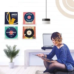 Vinylplade Væg Hylde Sæt 6 Stykker Album Holdere til at Hæng på Vægge - Hylde Album eller Børnebøger