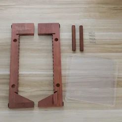 Vinylpladeholder i træ - Vinyl IP-pladeholder - Albumopbevaringsarrangør Display Stand Rack rummer op til 50 albums | DVD'er | CD'er - Brun