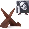 Vinylpladeholder i træ, Retro LP-displaystand, Rustik brun - Kompatibel med forskellige mærker[ZHE]