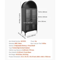 Vitrine - DUOKU - Præsentationsskab - 4 Niveauer - Hærdet Glas - Sort Svart