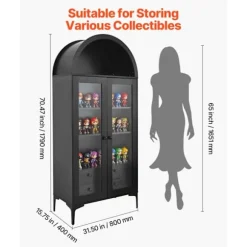 Vitrine - DUOKU - Præsentationsskab - 4 Niveauer - Hærdet Glas - Sort Svart