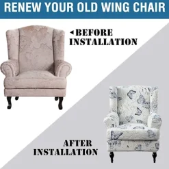 Wingstol Betræk Stretch Spandex Wingback Stolbetræk