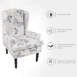 Wingstol Betræk Stretch Spandex Wingback Stolbetræk