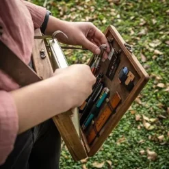 Writers Messenger Trækasse Writers Messenger Træ Briefcase Skrive Opbevaringskasse Kreativ