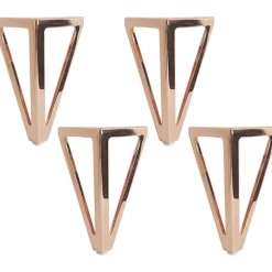 4x Triangulære Metalbordben Rosa 15cm Moderne Stil Møbler L