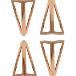 4x Triangulære Metalbordben Rosa 15cm Moderne Stil Møbler L