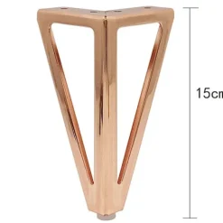 4x Triangulære Metalbordben Rosa 15cm Moderne Stil Møbler L