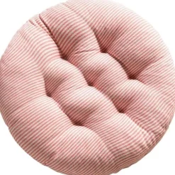 40x40cm Rundt - Rosa Stribet Trykt Stolepude Blød Klasse Offic
