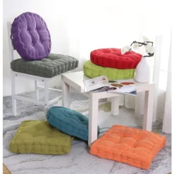 XJ-2 stk gulvpuder, firkantet og rund meditationspude, fløjlsstof siddepude, dekorativ stolpude (15,8×15,8 tommer ×40 cm, kaffe, rund)_yux