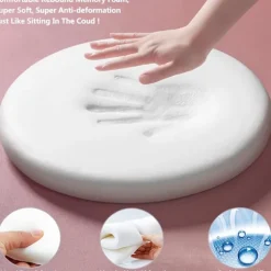 XJ-Tyk rund siddepude, aftagelig havepude, siddepude til indendørs og udendørs brug med memory foam, vaskbar, 35 cm antracit, B_yux
