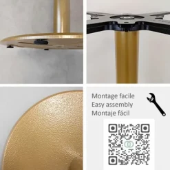 XL guld metal Rome model base til borde op til Ø 130 cm gyllene