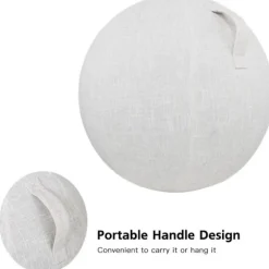 Yoga Bold Beskyttelsescover i Bomuld + Hør 65 cm, Sportsbold Beskyttelsestilbehør, Beige